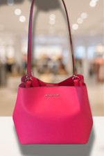 Michael Kors MK Pratt Small Handbag Purse Shoulder Messenger Bag Pink Crossbody