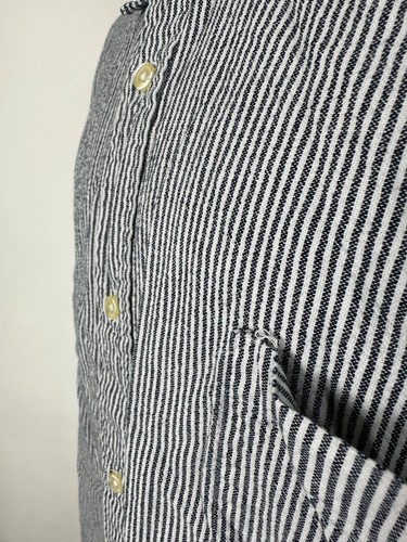 Vintage Basic Editions Shirt Men 3XLT TALL Railroad Conductor Striped Midweight - Picture 6 of 15