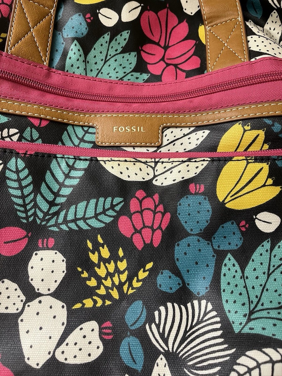 Fossil Long Live Vintage 1954 Duffle Bag Crossbody Coated Canvas