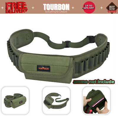 Tourbon Nylon 12/16/20GA Shotgun Cartridges Pouch Ammo Holder Shells Carry Belt