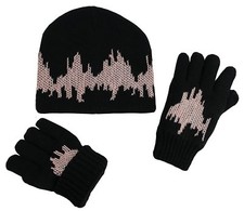 NICE CAPS Big Kids 7-10 Years Glow in the Dark Knitted Hat and Glove Set