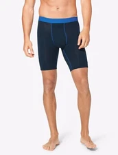 NEW Tommy John Cotton Basics Long Boxer Brief - Dress Blues / Lapiz Blue - Small