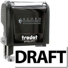 Self-Inking Bold Draft Stamp Size 1/2" Tall x 1-1/2" Wide