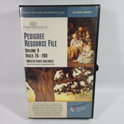 Pedigree Resource File Vol 4 Family Search Discs 76 - 100 Master Index Included