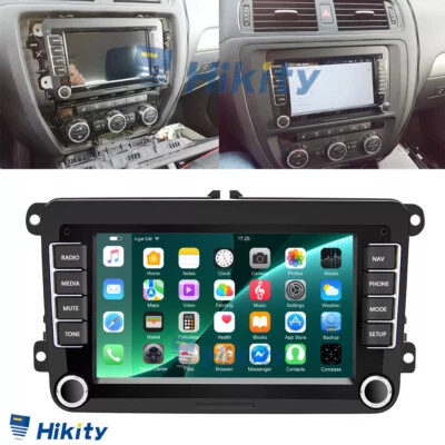 HIKITY 7" Autoradio Android 15 WiFi GPS Navi für 2 DIN VW GOLF 5 6 Passat Touran Tiguan