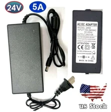 24V 5A 120W Converter Adapter Power Supply Charger For LED Strip 5.5mm x 2.1mm