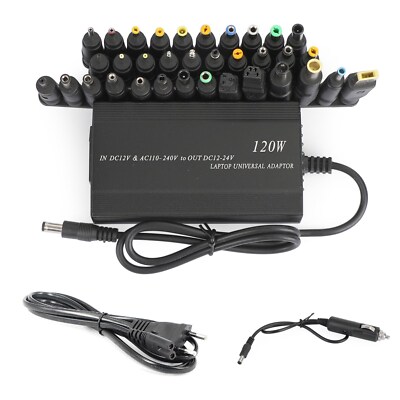 120W Car Home 34 Tips Power Supply Netzteil Ladegerät für Laptop Notebook EU AH