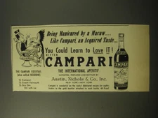 1960 Campari Aperitif Ad - Being manicured by a macaw