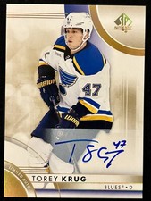 2023-24 UD SP Authentic Limited #67 Torey Krug AUTO - St. Louis Blues