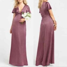 New Show Me Your Mumu Rome Twist Gown Dusty Plum Luxe Satin Size Small