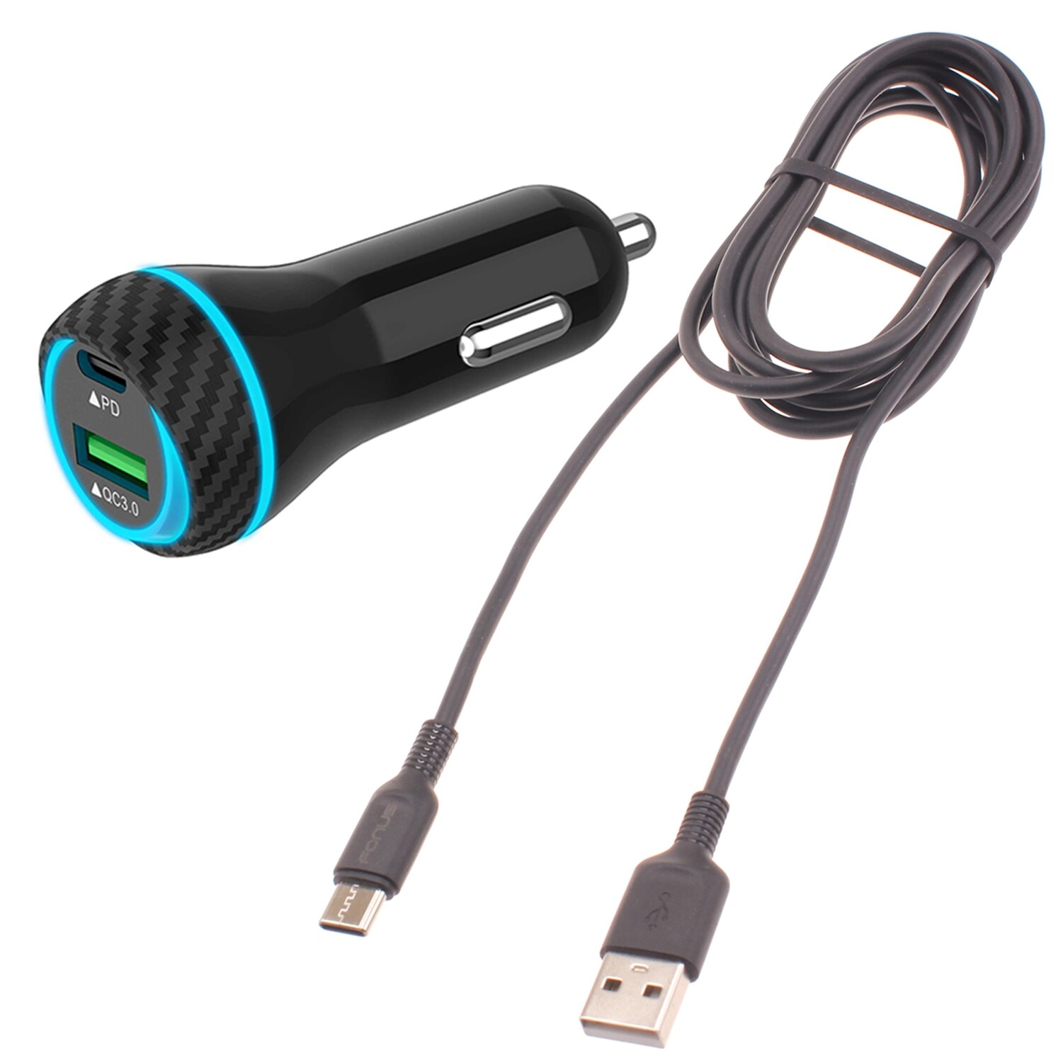 43W Quick Car Charger with USB for Samsung Galaxy S24 Ultra Plus