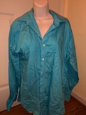 KENNETH COLE Reaction Aqua Blue Green Mens Shirt Size L 16 sleeve 32 33    tw4j4