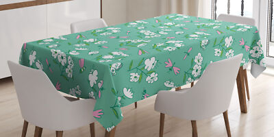 Hipster Tischdecke Blooming Pflanzen Schmetterlinge
