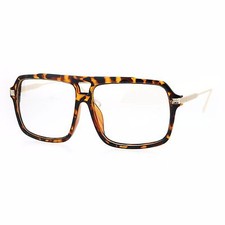 Clear Lens Glasses Mens Fashion Square Designer Frame Eyeglasses UV 400