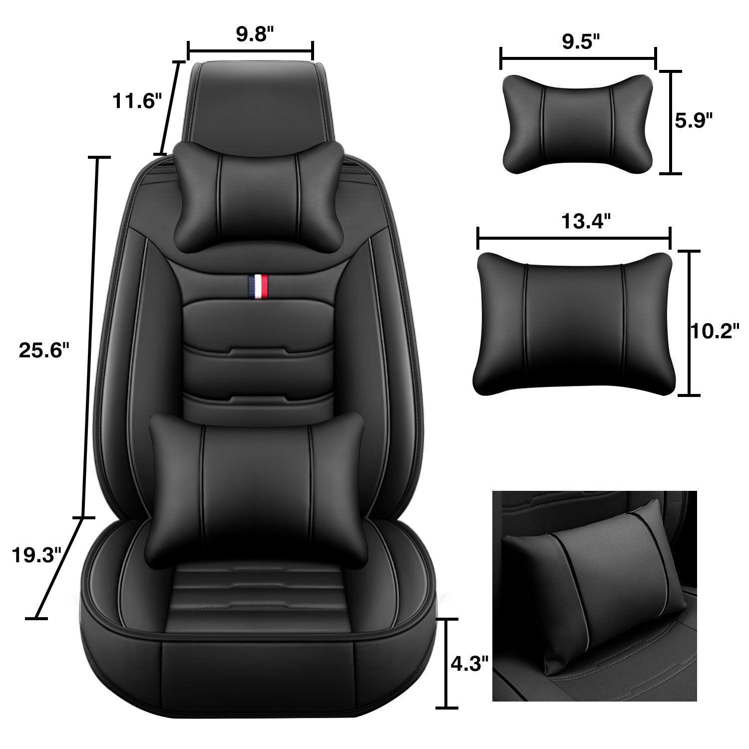 For Toyota Car Seat Cover Full Set Leather 5Seats Front +Rear