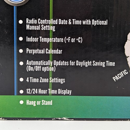 New 2012 SkyScan Atomic Clock Digital Indoor Temperature Model 84062 - Picture 6 of 7