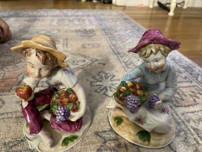 Vintage Haruta Empress Niederländisches Mädchen Porzellanfigur Paar (2-teilig)