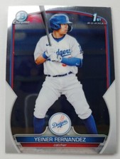 2023 Bowman Chrome Yeiner Fernandez Los Angeles Dodgers 1st Bowman BCP-138
