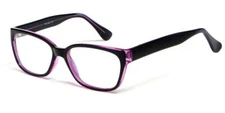 Soho 118 Designer Blue Light Blocking Glasses in Black-Purple Unisex Square 55mm