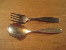 Vintage Leonard Silver Plated Baby Spoon  Fork