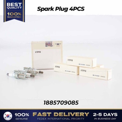 Hyundai Genesis G70 Sonata Kia Optima Spark Plug 4PCS 1885709085