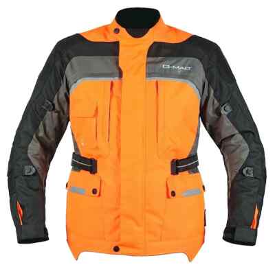 GMAC PILOT WASSERDICHT GEPANZERTE TEXTIL MOTORRADJACKE FLURO ORANGE