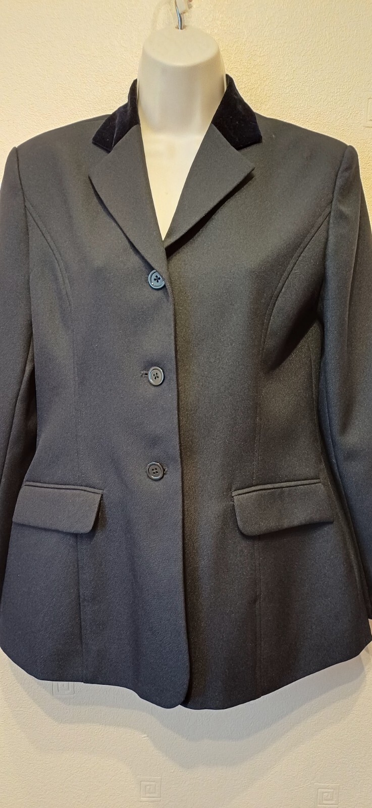 Giacca da equitazione pony 32" PETTO POLIESTERE MARINA DUBLINO COLLETTO VELLUTO CAVALLO