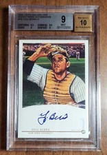 2003 Topps Gallery HOF Accent Mark Auto On Card Yogi Berra SP BGS 9 10 Pop 4 