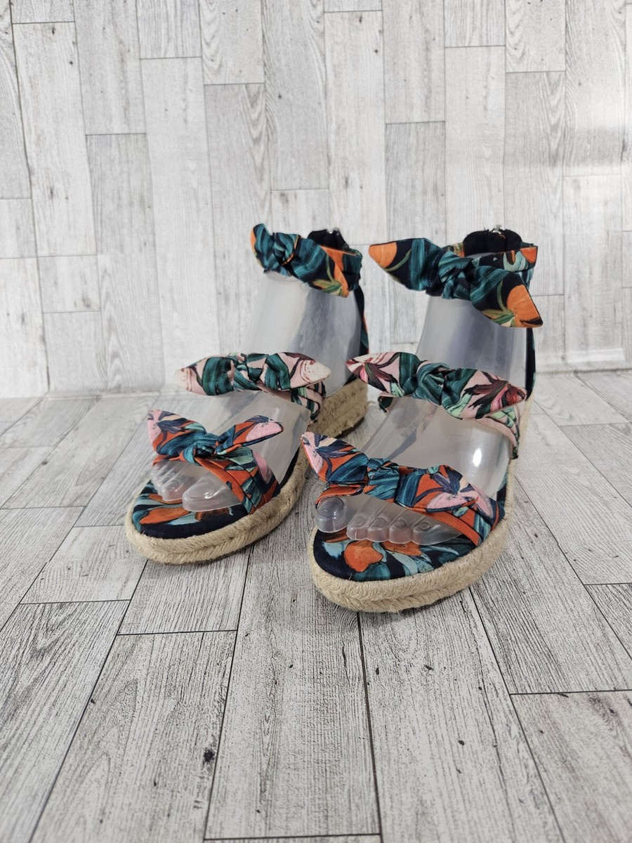 Nine West ALLEGRO Women's Wedge Espadrille Sandals Size Navy