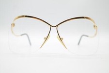 Vintage Logo Paris 354-12 Gold Silver Half-Frame Glasses Eyeglass Frame NOS