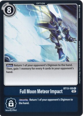 Digimon Card - (NM) Full Moon Meteor Impact BT13-105 Foil Rare - Bandai