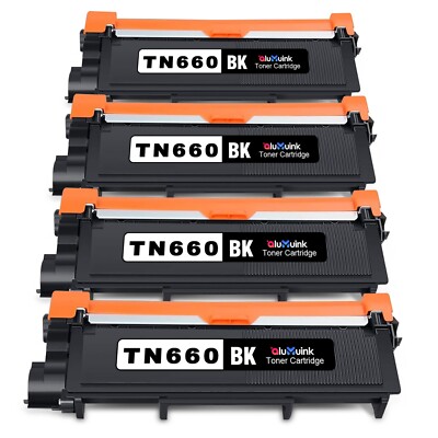 Compatible TN660 Black Toner (4-Pack) for Brother DCP-L2520DW HL-L2305W L2340DW
