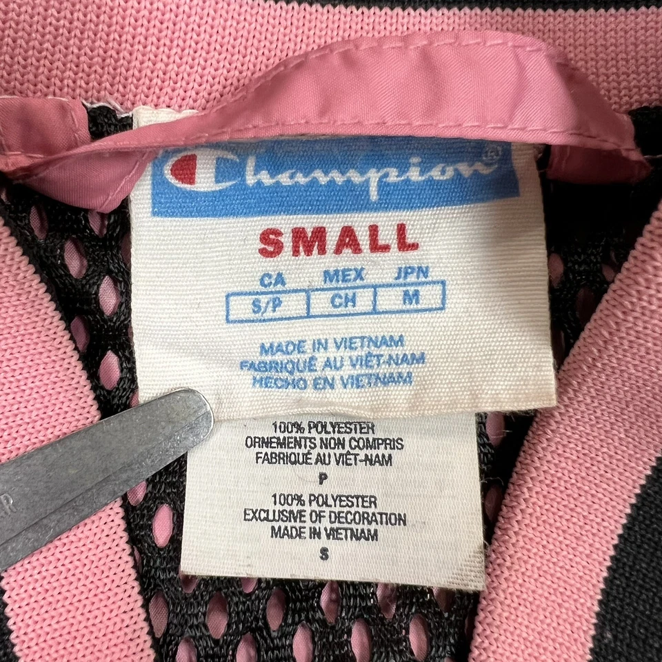 Chaqueta para mujer Champion talla pequeña rosa cremallera completa forrada logotipo de campeón deletrear Foto 3 de 4