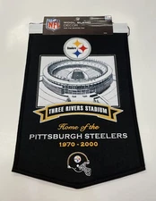 Pittsburgh Steelers NFL Winning Streak Embroidered Three Rivers Stadium Banner!