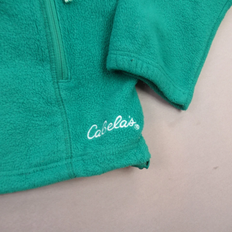 Cabela's Jacket Womens Small Long Sleeve Outdoor Green Fleece Zip - Image 3 of 4