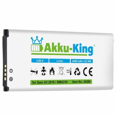 Akku-King Akku für Samsung Galaxy A3 2016 SM-A310F EB-BA310ABE DuoS Batterie