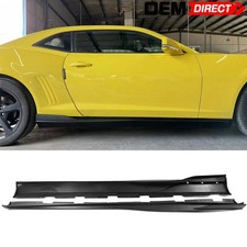 Fits 10-15 Chevy Camaro Rocker Style Matte Black Side Skirts Rocker Panel 2pcs