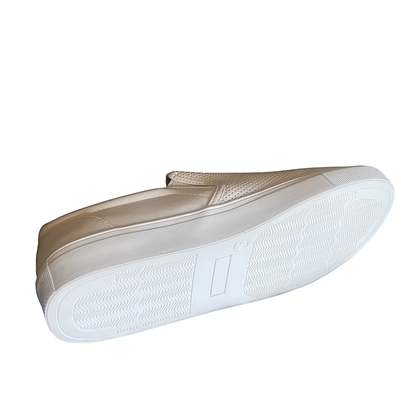 SAOLA Sneakers donna ecopelle traforata beige tomaia suola bianca casual comode 8