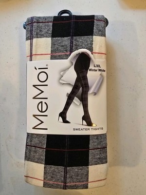 MeMoi SottishPlaid Tartan Winter White  Tights Large/X Large