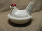 Westmoreland Milk Glass Hen on a Nest Covered Dish N