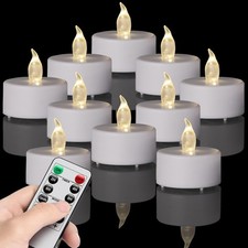 LED Tea Light Flameless Candles with Remote Control Flickering Tealight Long ...
