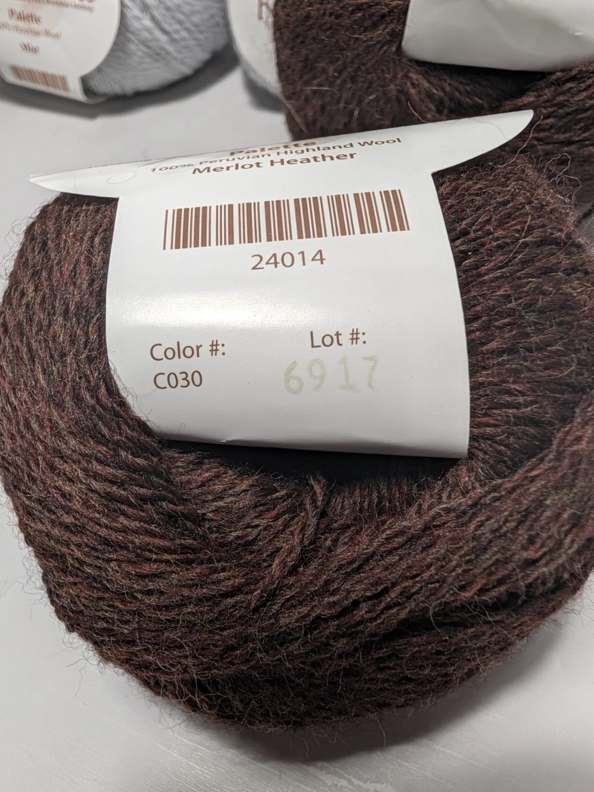 Knit Picks Palette Yarn Lot 7 Balls 100% Wool Mist Grey Merlot Heather 1617 Yds image 2