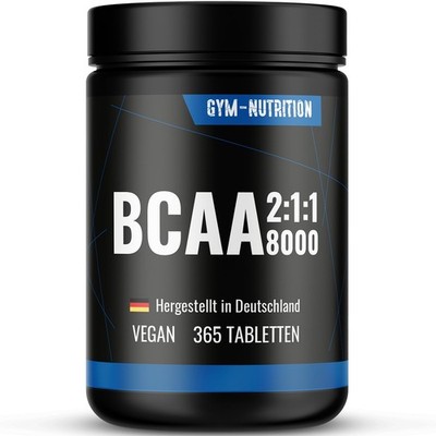 BCAA Tabletten Hochdosiert - 365 Stück - Leucin Isoleucin Valin 2:1:1 - Vegan