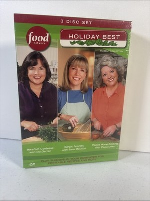 FOOD NEWORK HOLIDAY BEST New Sealed 3 DVD Set Ina Garten Sara Moulton Paula Deen