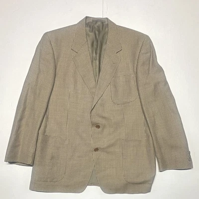 Ermenegildo Zegna Men's Soft 3-Button Blazer Wool Linen Silk Blend 52R