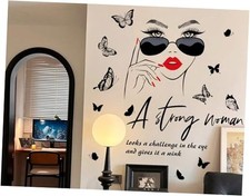 3D Inspirational Quotes Wall Decals - Removable DIY Sunglasses Girl and Black