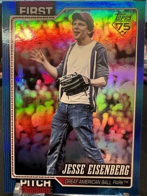 Jesse Eisenberg 2026 Topps Series 1 - First Pitch Blue Holo Foil /150 #FP-5