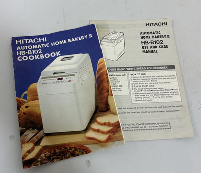 Hitachi HB-B102 Automatic Home Bakery II Cook Book & Manual 