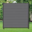 WPC Zaun Komplettset Sichtschutzzaun Gartenzaun Alupfosten Anthrazit 180x180 cm