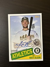 Matt Olson 2020 Topps 1985 Autograph #85A-MO Auto Signature Oakland A's All Star